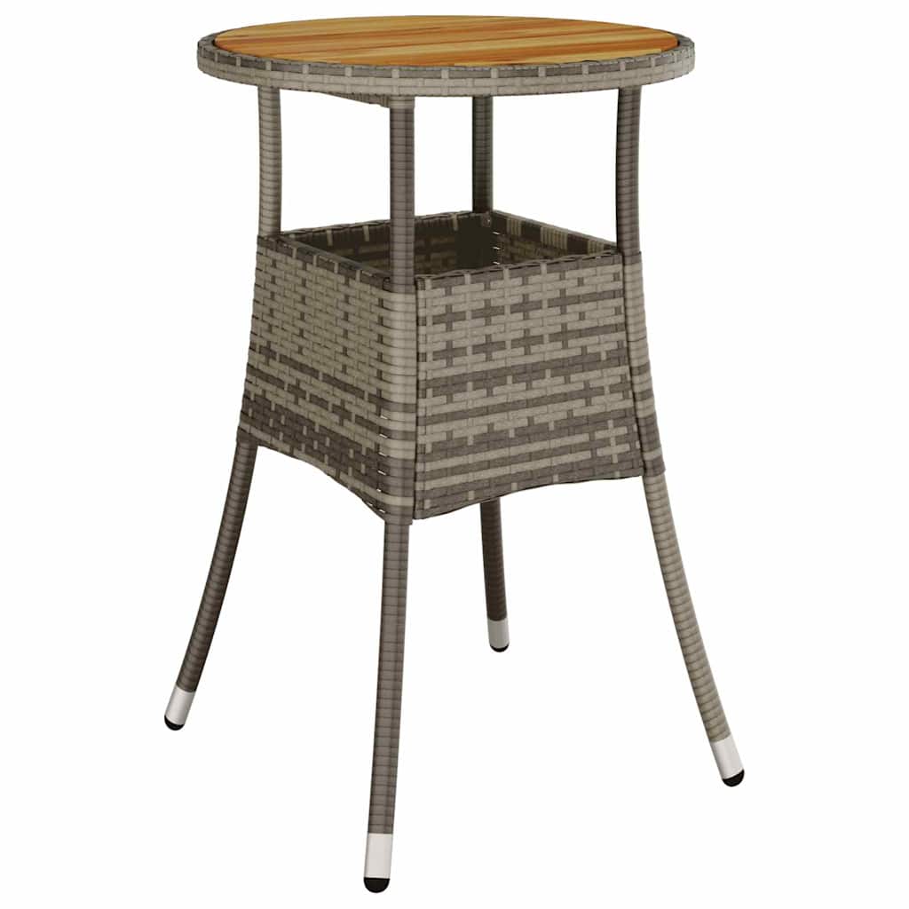 Vrtni set za objed 5 kom. Siva poliratan 60 x 60 x 75 cm