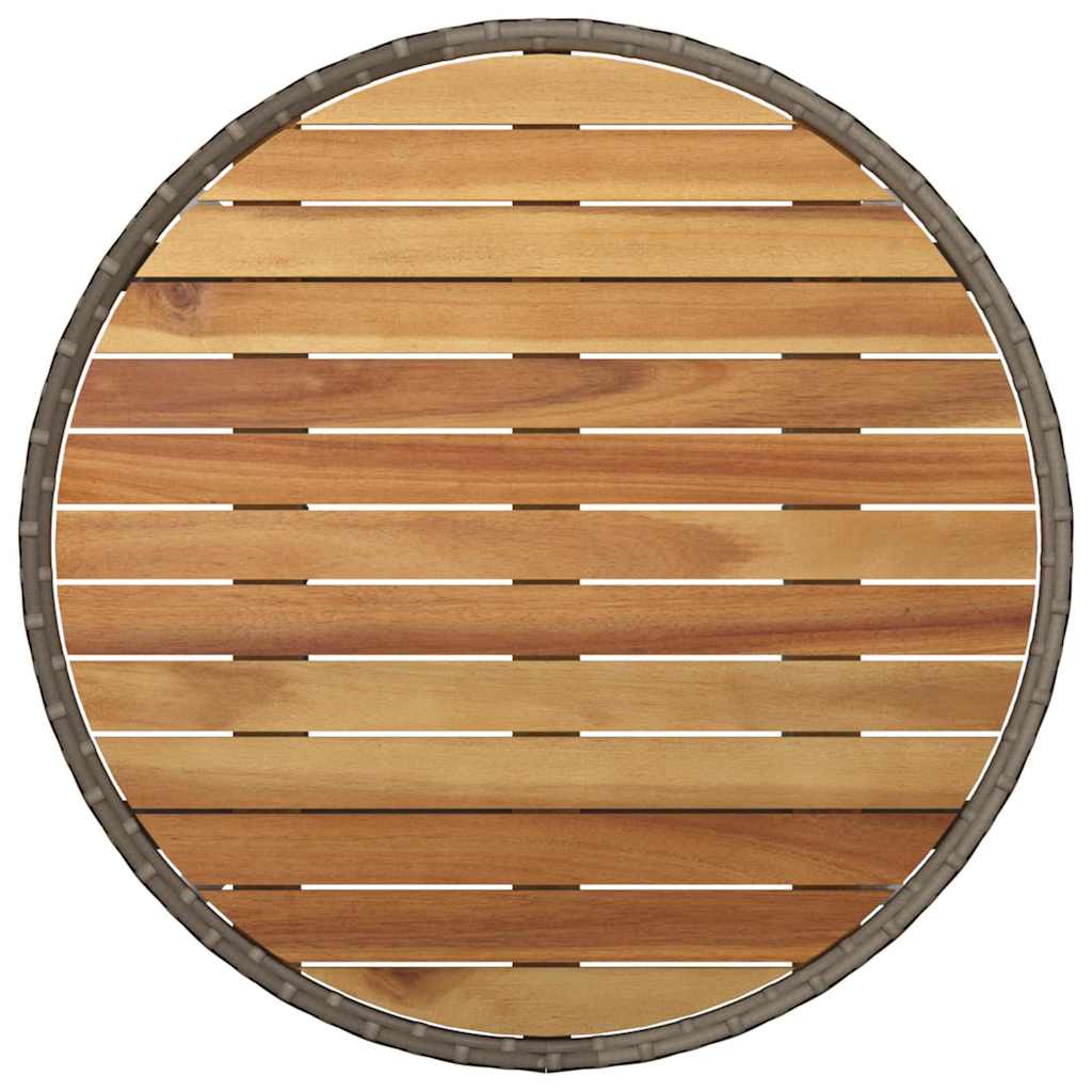 Vrtni set za objed 5 kom. Siva poliratan 60 x 60 x 75 cm