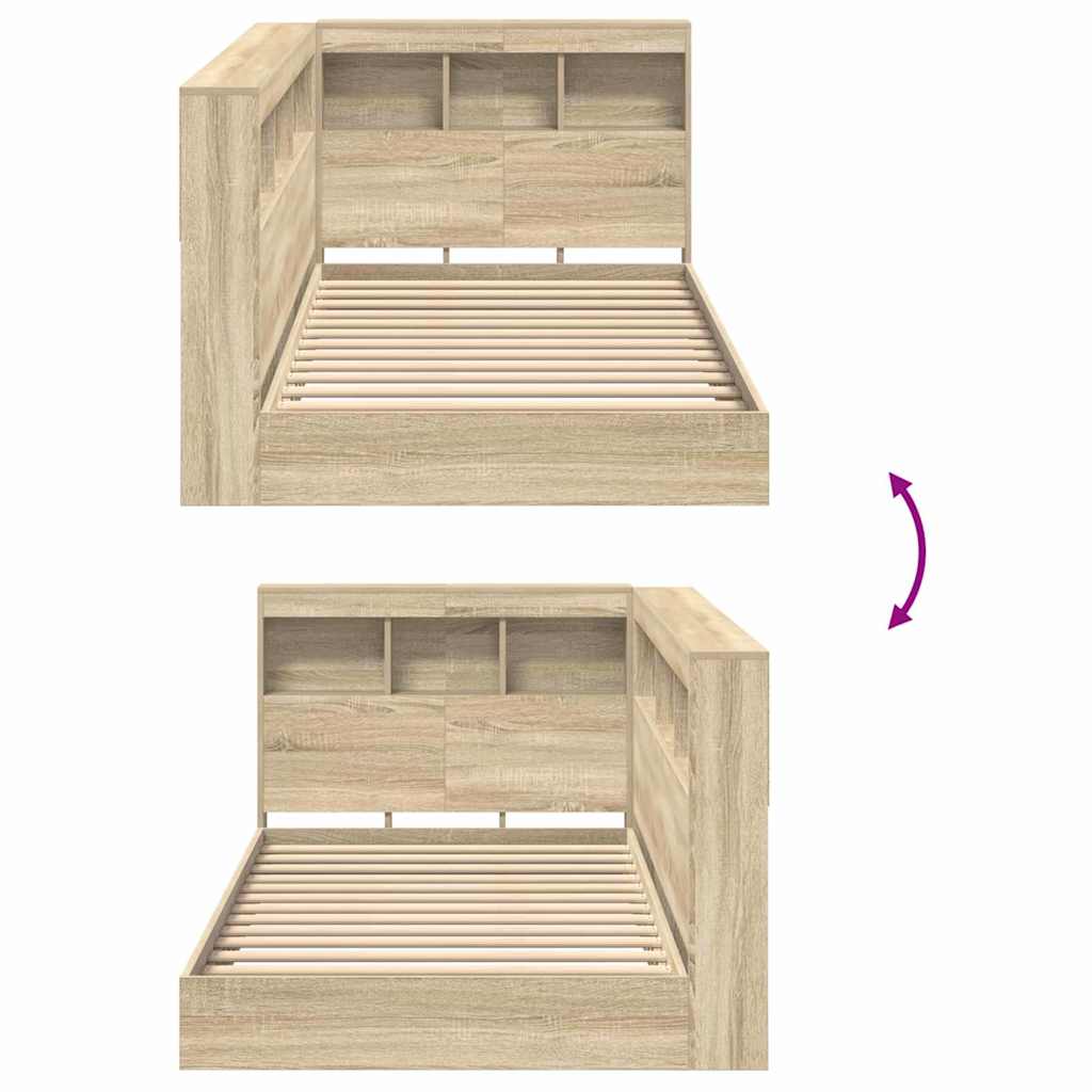 Krevet s policama sonoma hrast 100 x 200 cm Konstruirano drvo