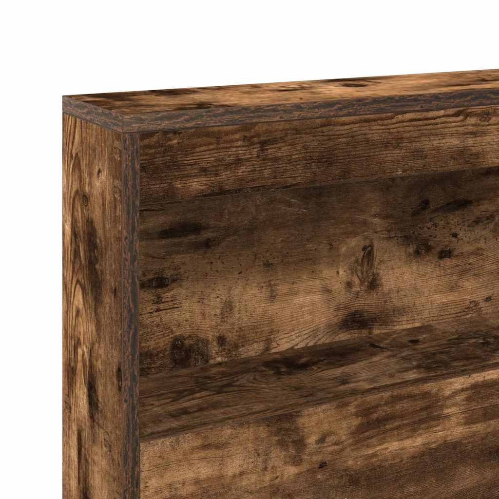 Krevet s policama Dimljeni hrast 180 x 200 cm Konstruirano drvo