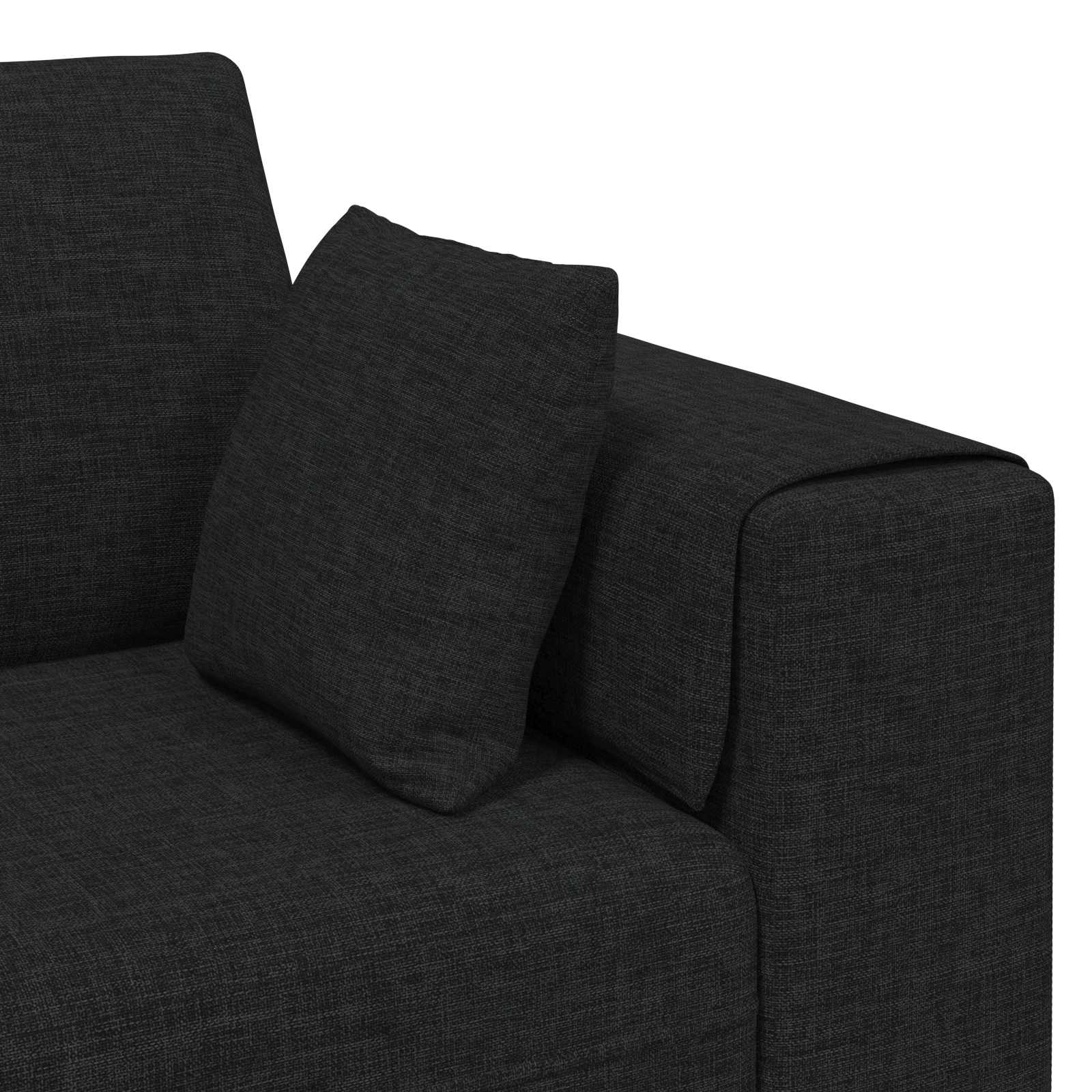 Sofa s jastukom 3 pcs Crna tkanina