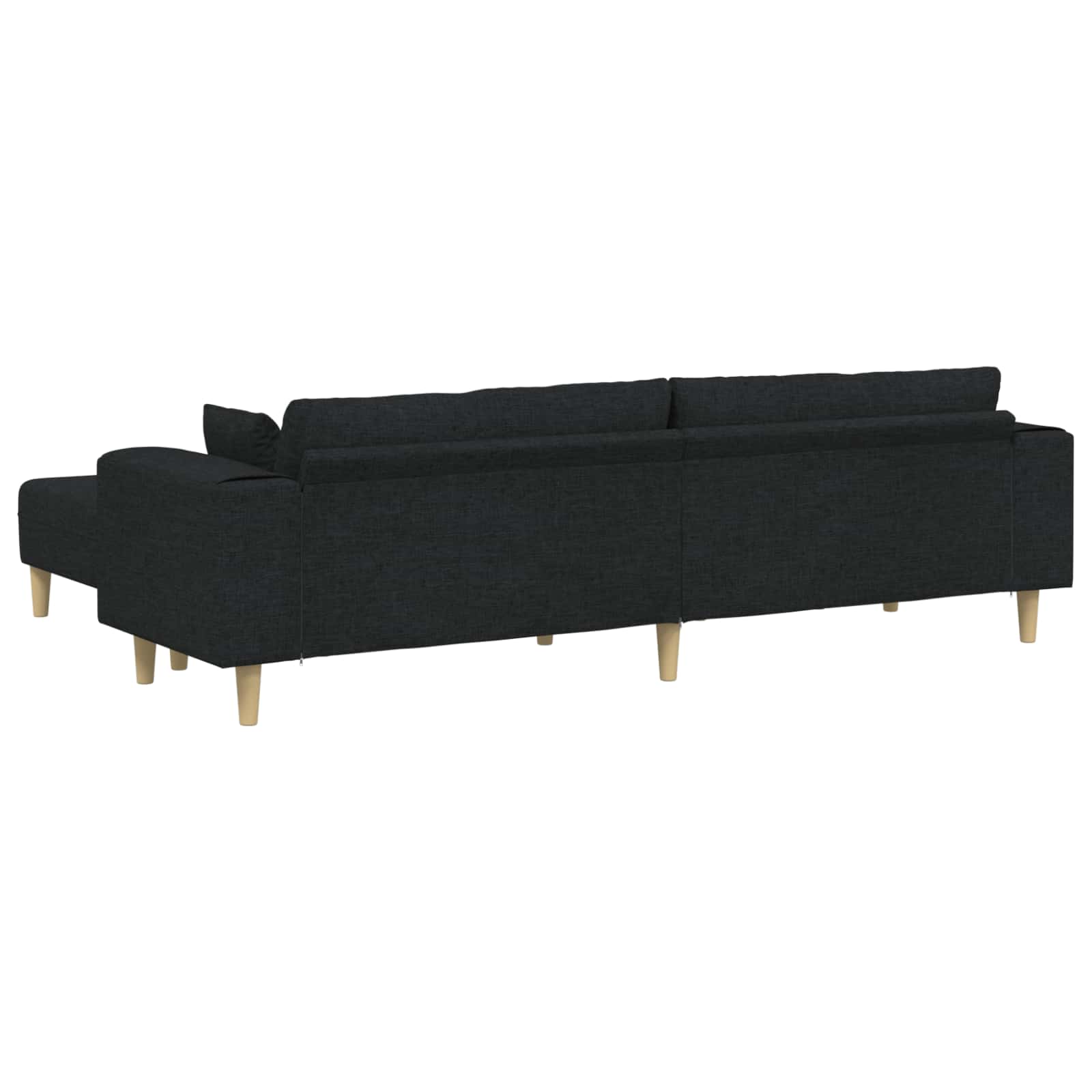 Sofa s jastukom 3 pcs Crna tkanina