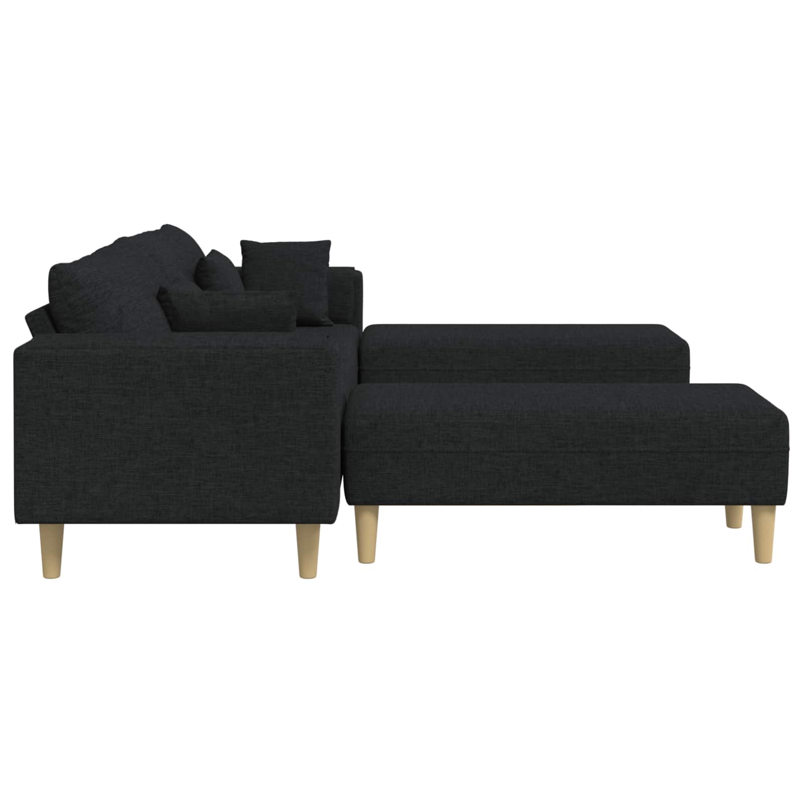 Sofa s jastukom 3 pcs Crna tkanina