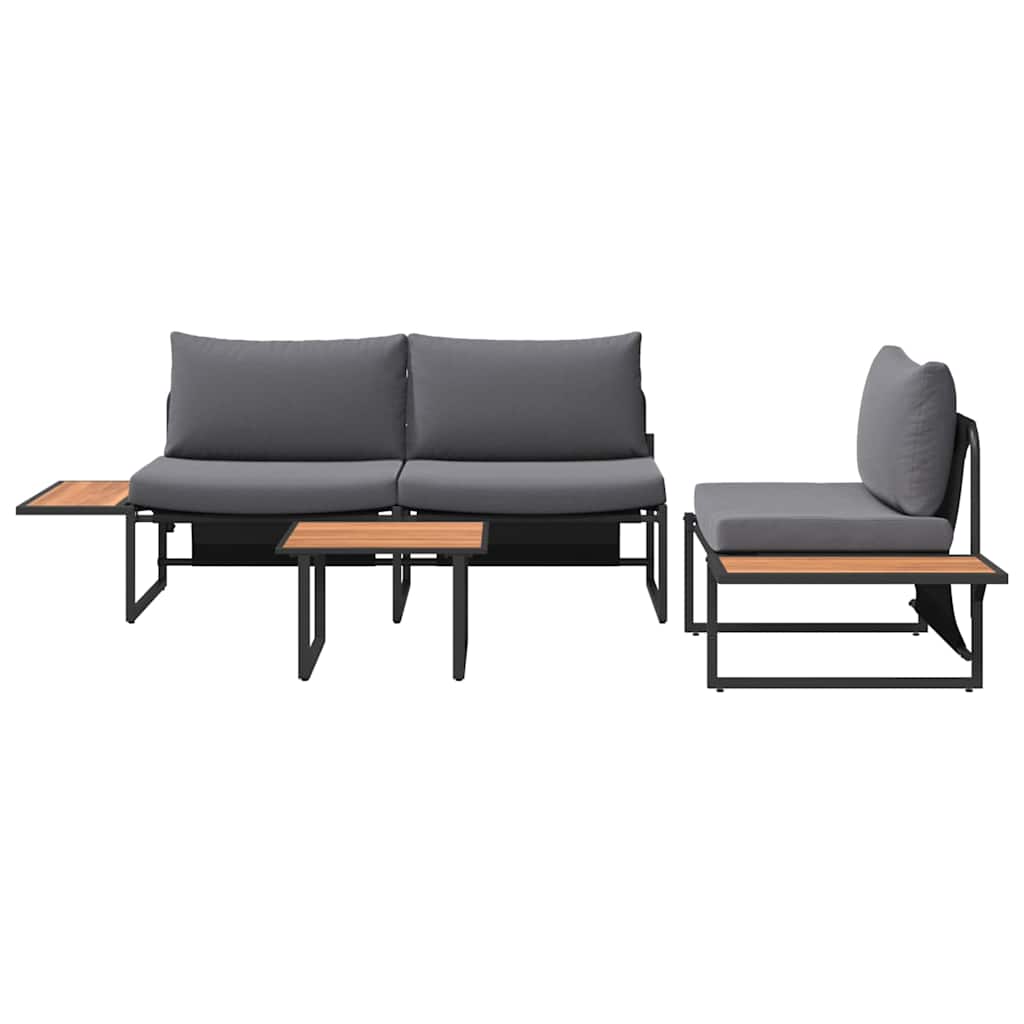 Vrtni set za objed 3 kom. Antracit Čelik Crna 55 x 55 x 70 cm