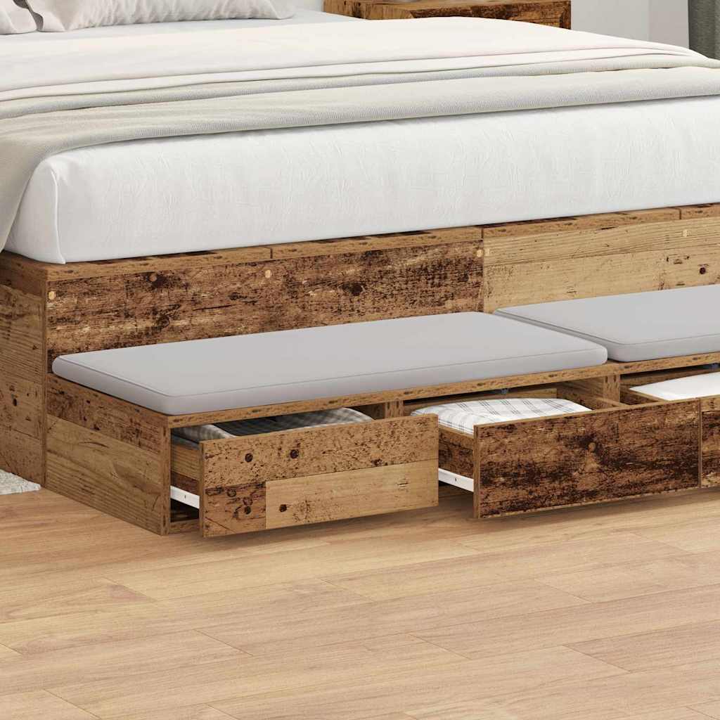 Ladice za krevet s ladicama Staro drvo 160 x 36,5 x 16,5 cm