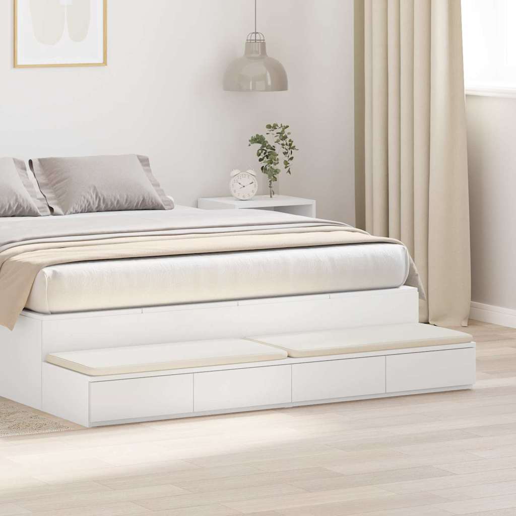 Ladice za krevet Bijelo 135 x 36,5 x 16,5 cm Konstruirano drvo