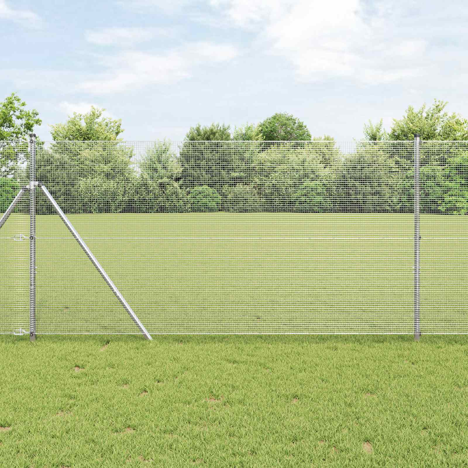 Zavarena žičana ograda 2500 x 140 cm Srebrno
