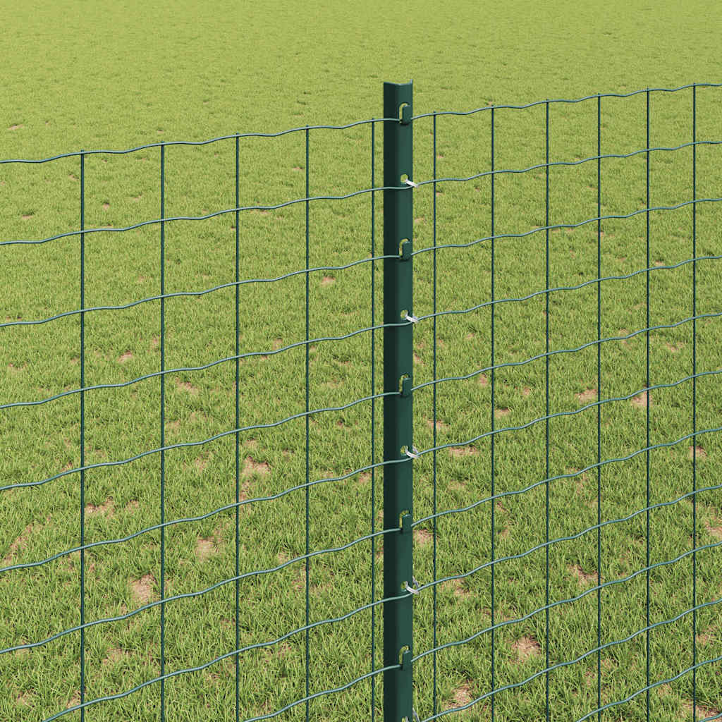 Ugrađeni stup za ogradu 22 pcs Zelena 200 cm