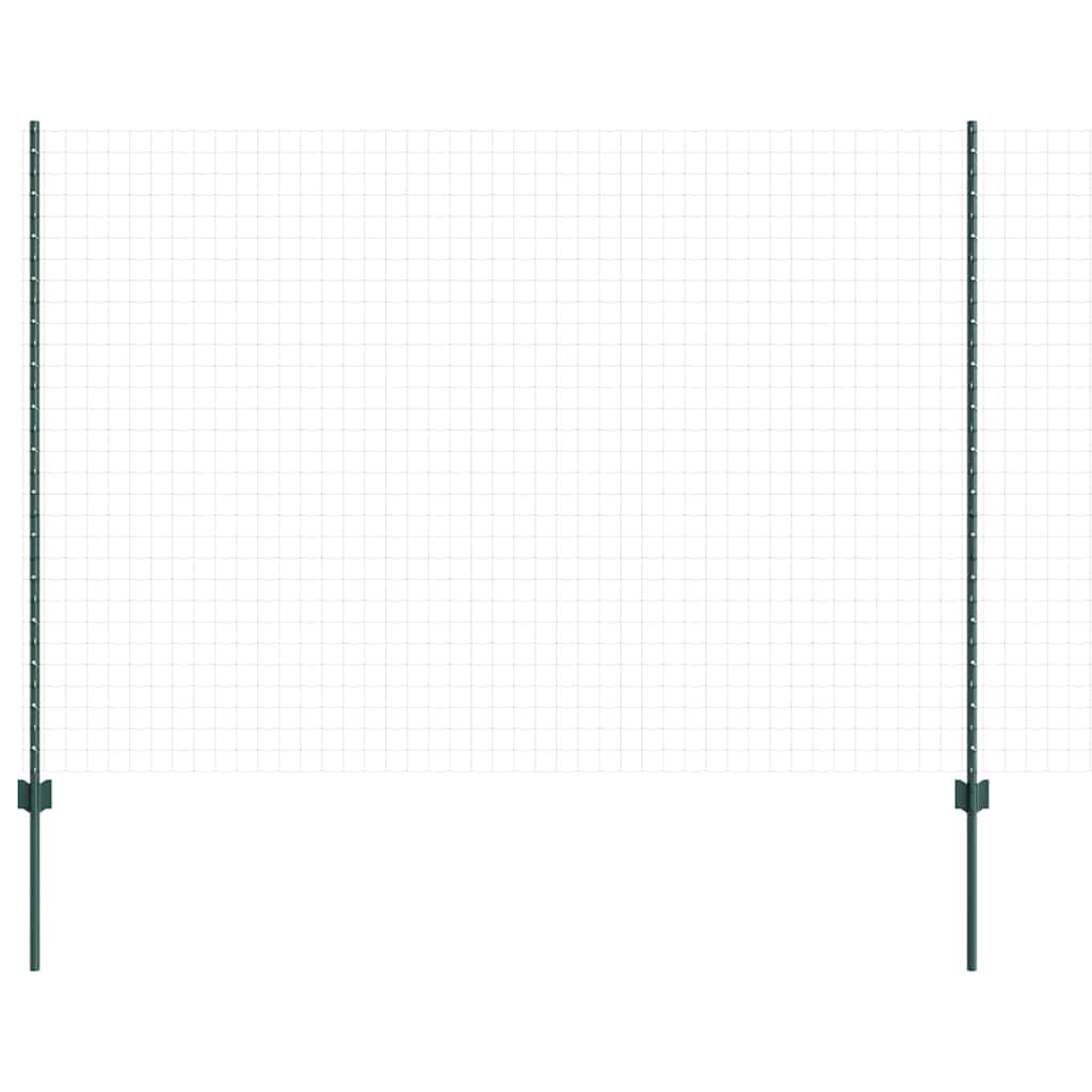 Ugrađeni stup za ogradu 22 pcs Zelena 200 cm