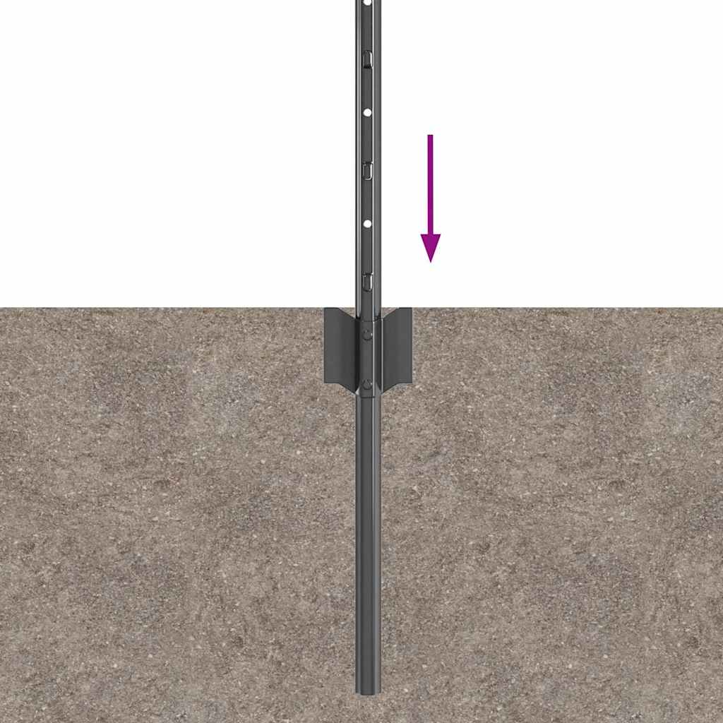 Stup za ogradu 22 pcs Siva 120 cm Čelik