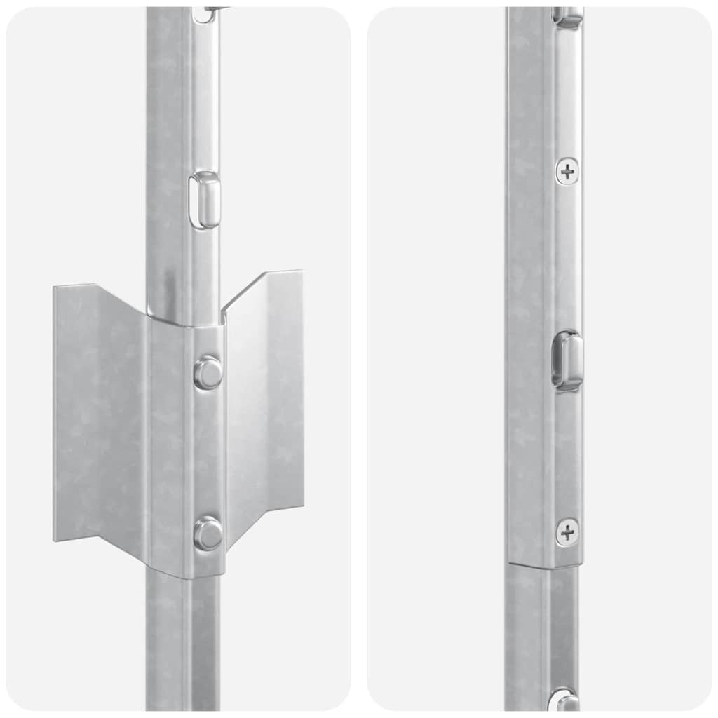 Stup za ogradu 22 pcs Srebrno 180 cm Čelik