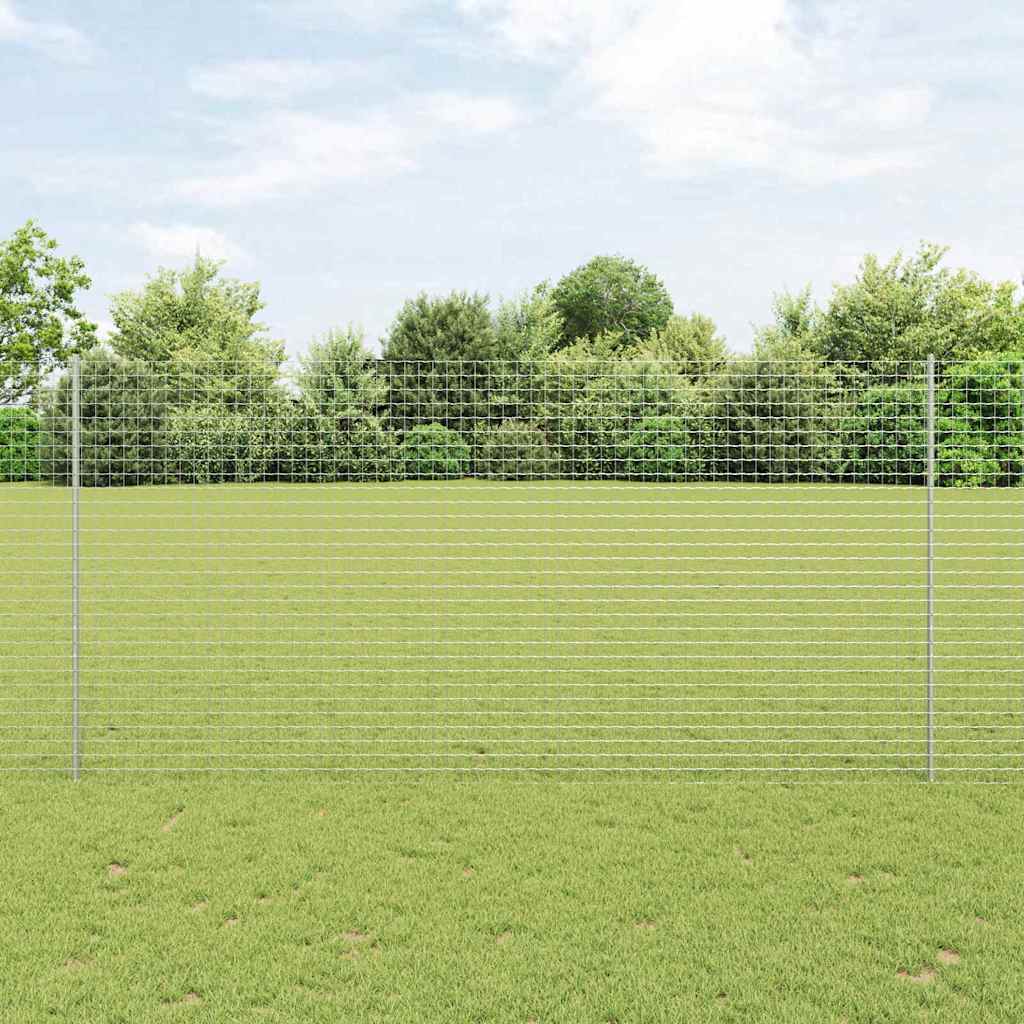 Ugrađeni stup za ogradu 22 pcs Srebrna 200 cm