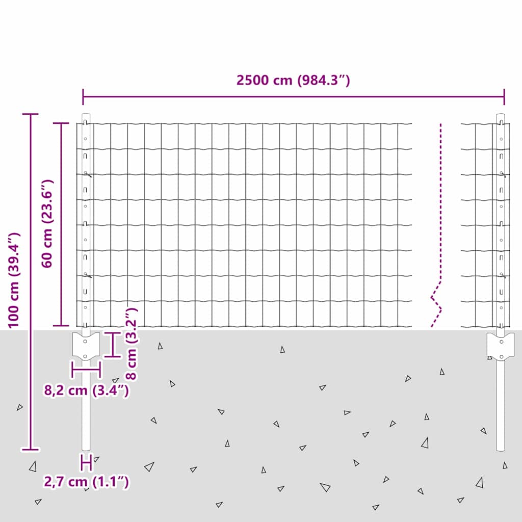 Zavarena žičana ograda 25 x 0,6 m (Š x V) Čelik premazan PVC-om