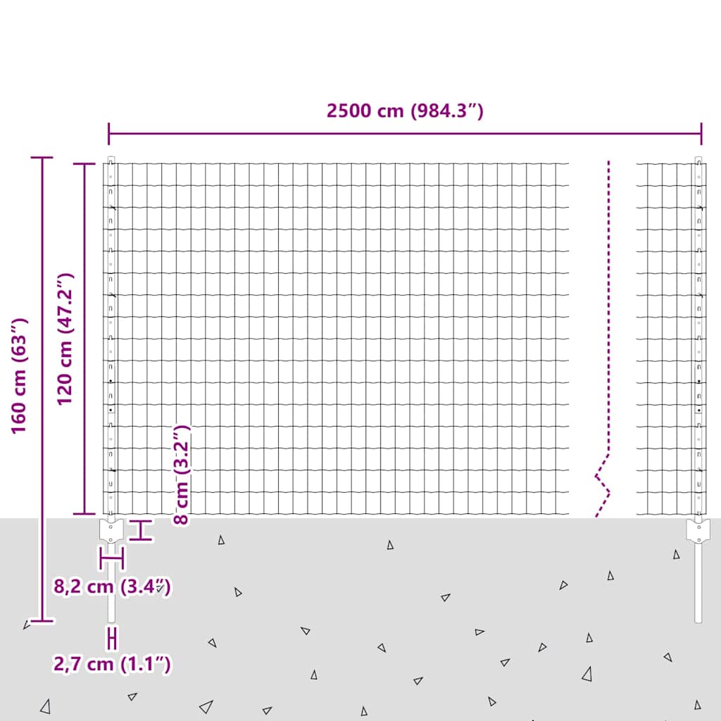 Zavarena žičana ograda 25 x 1,2 m (Š x V) Čelik premazan PVC-om