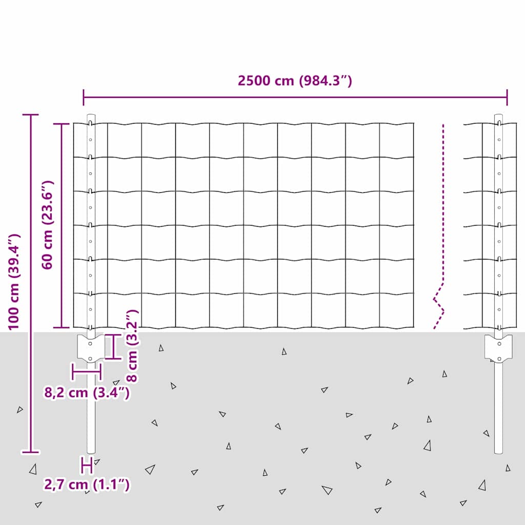 Zavarena žičana ograda 25 x 0,6 m (Š x V) Čelik premazan PVC-om