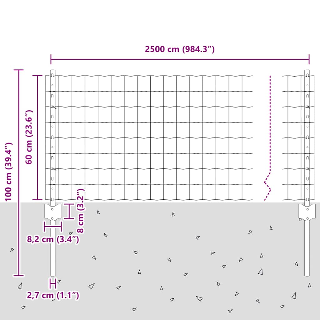 Zavarena žičana ograda 25 x 0,6 m (Š x V) Čelik premazan PVC-om
