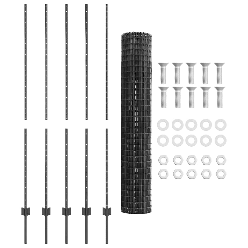 Zavarena žičana ograda 10 x 1,5 m (Š x V) Čelik premazan PVC-om