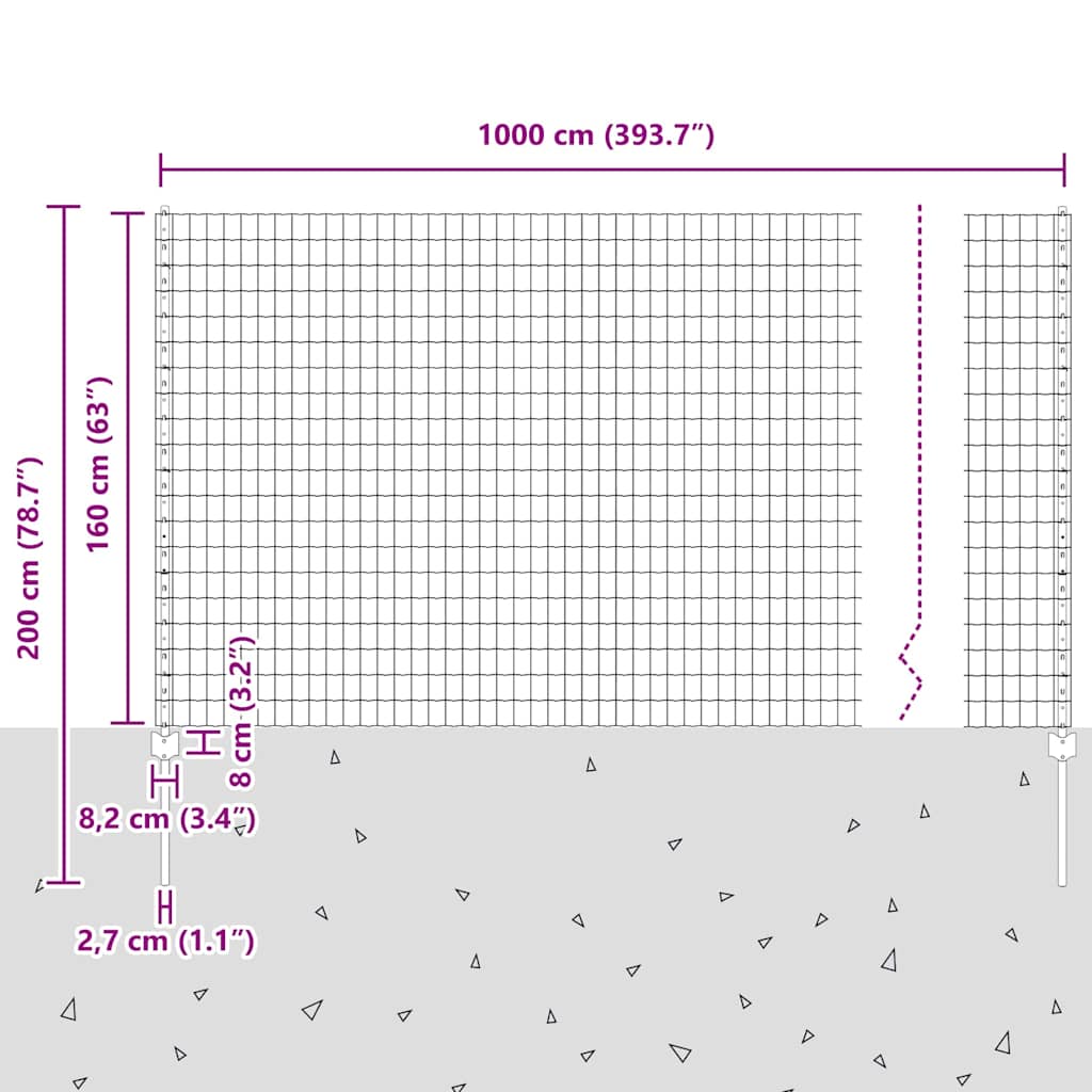 Zavarena žičana ograda 10 x 1,6 m (Š x V) Čelik premazan PVC-om