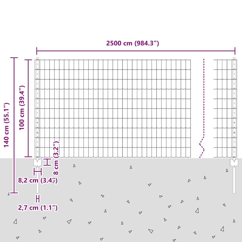 Zavarena žičana ograda 25 x 1 m (Š x V) Čelik premazan PVC-om