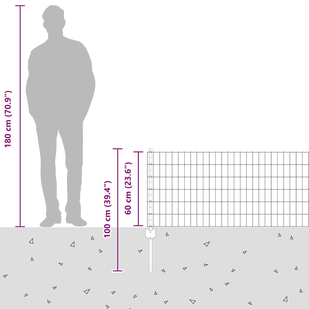 Zavarena žičana ograda 50 x 0,6 m (Š x V) Čelik premazan PVC-om