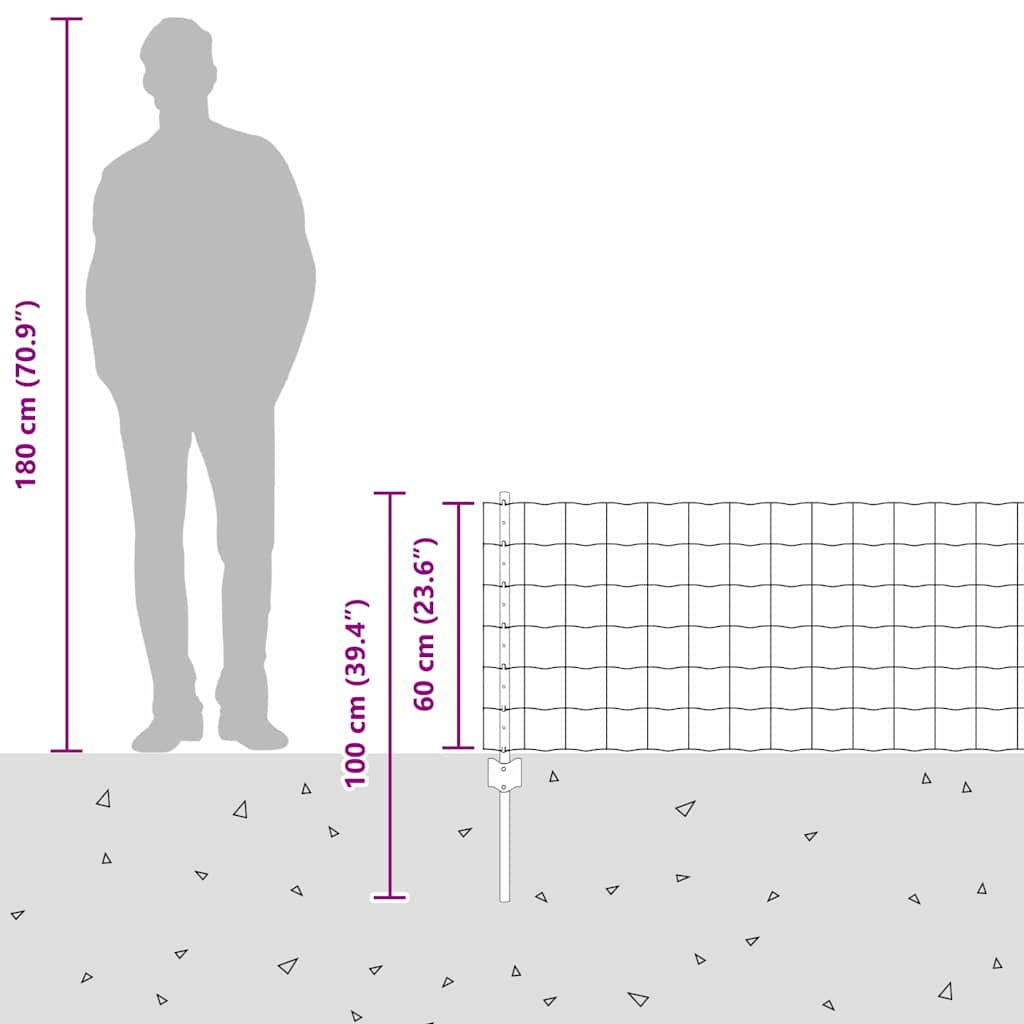 Zavarena žičana ograda 50 x 0,6 m (Š x V) Čelik premazan PVC-om