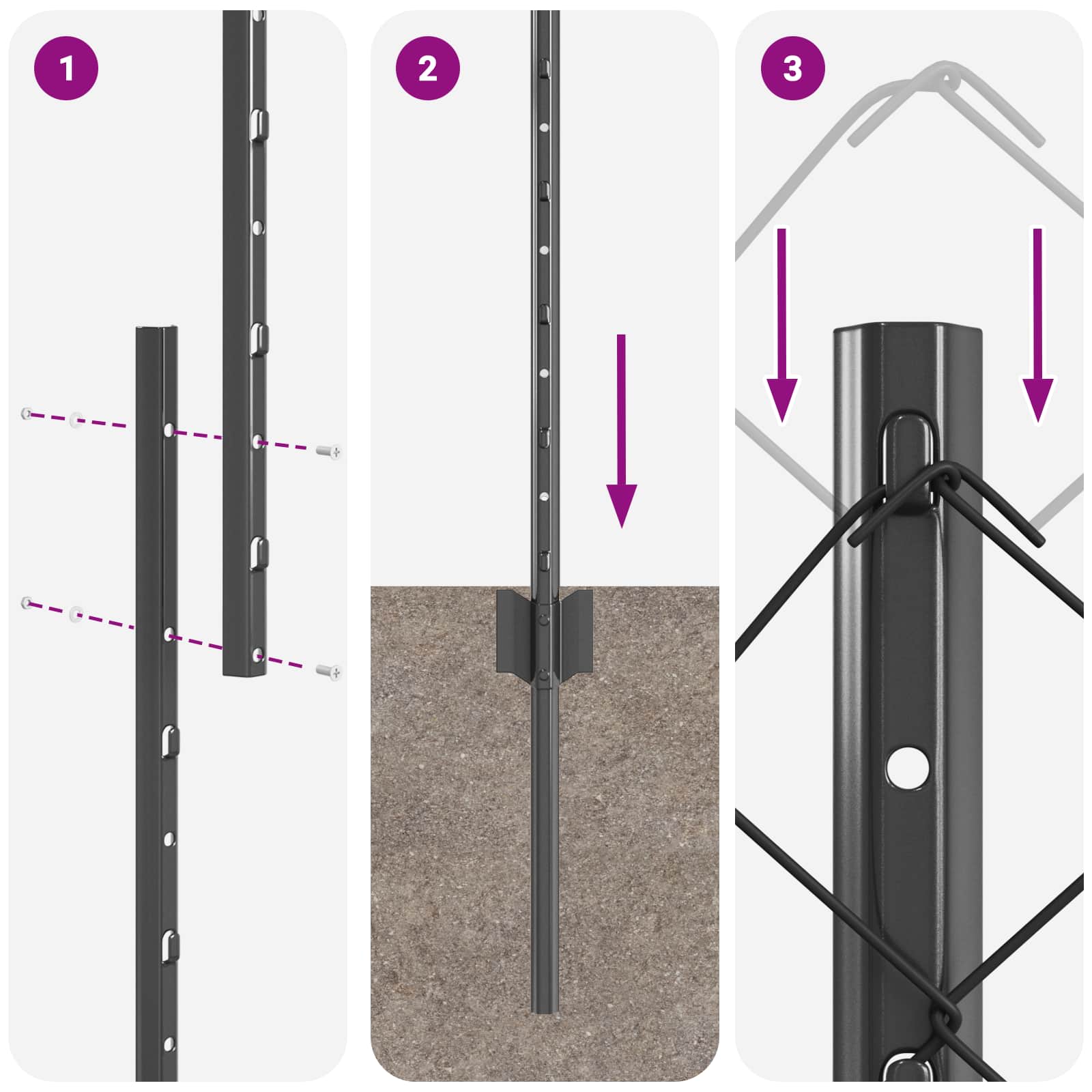 Ograda od lančanih veza s postom 25 x 1,4 m (Š x V)