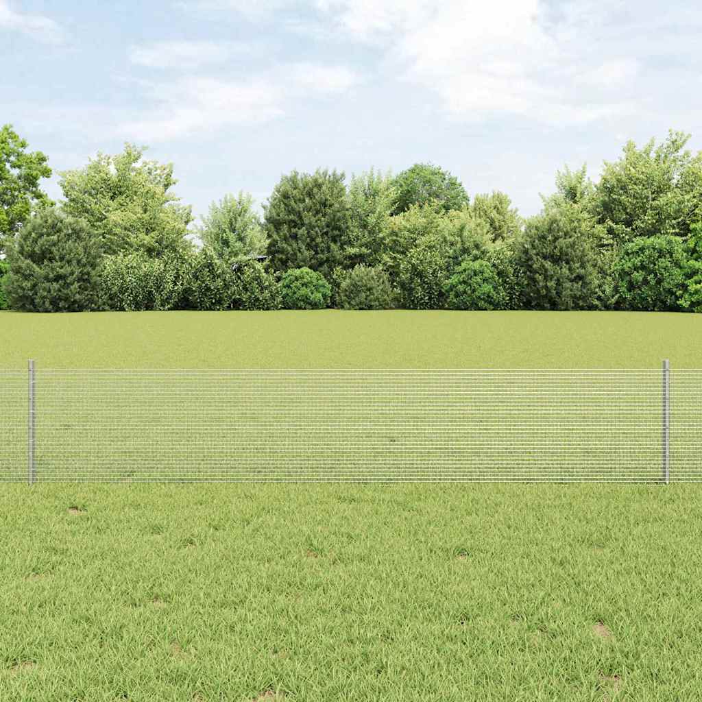 Zavarena žičana ograda s postom 10 x 0,4 m Srebrna Mreža