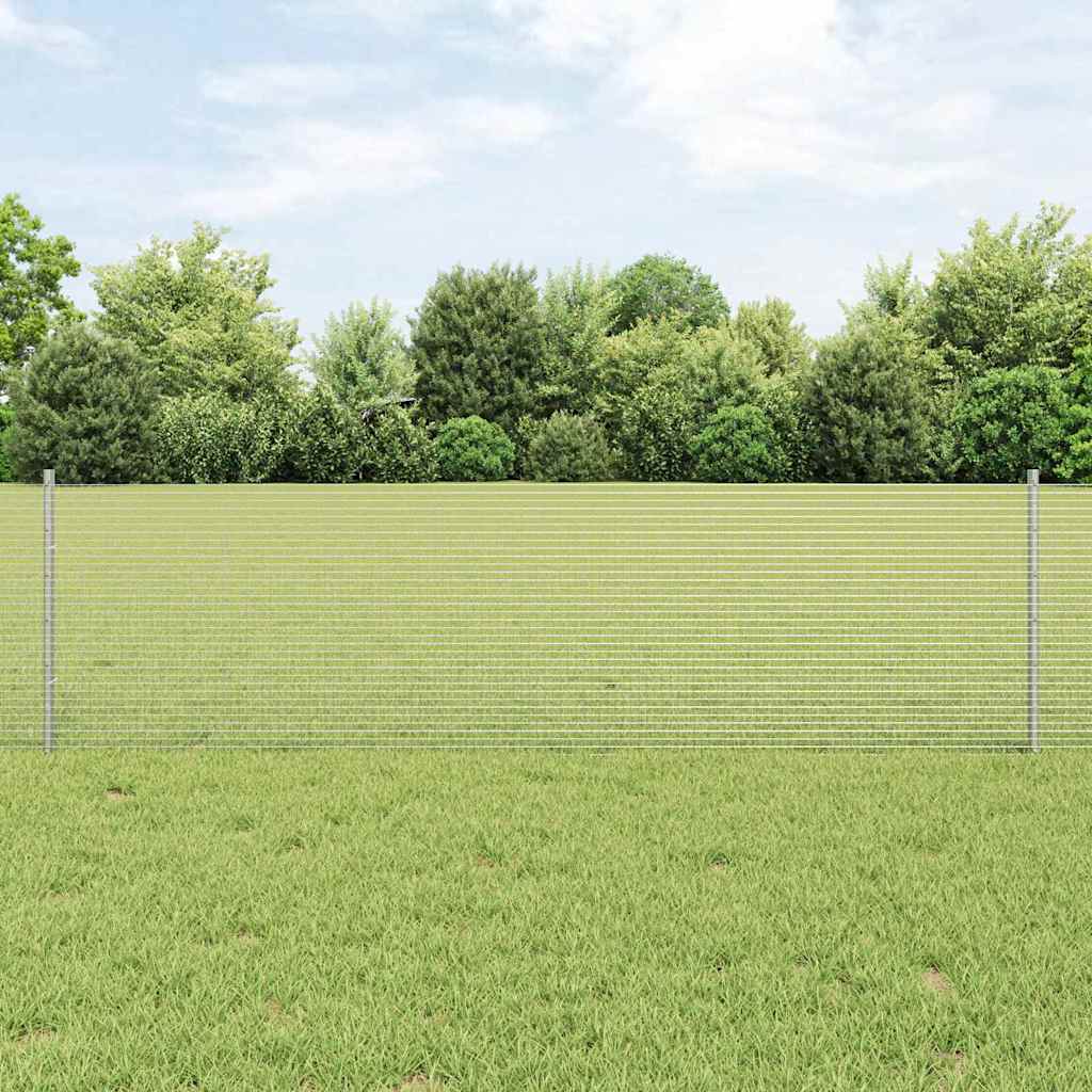 Zavarena žičana ograda s postom 10 x 0,6 m Srebrna Mreža