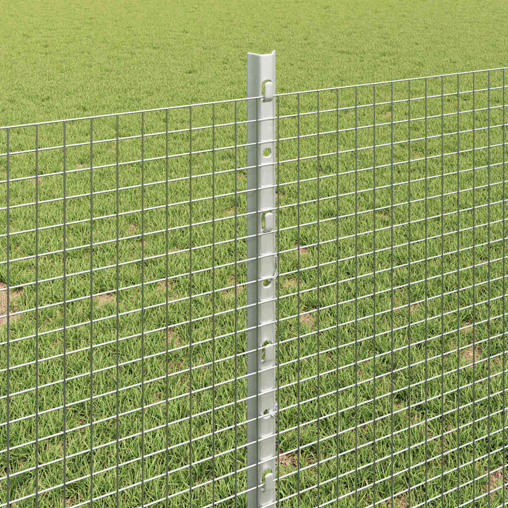 Zavarena žičana ograda s postom 10 x 0,8 m Srebrna Mreža