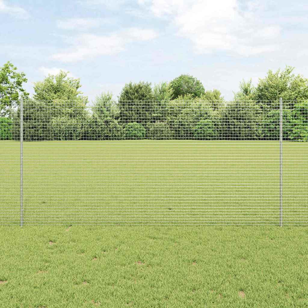 Zavarena žičana ograda s postom 10 x 1,2 m Srebrna Mreža