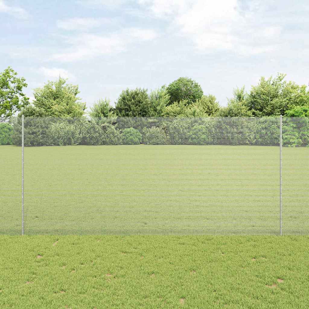 Zavarena žičana ograda s postom 10 x 1,4 m Srebrna Mreža