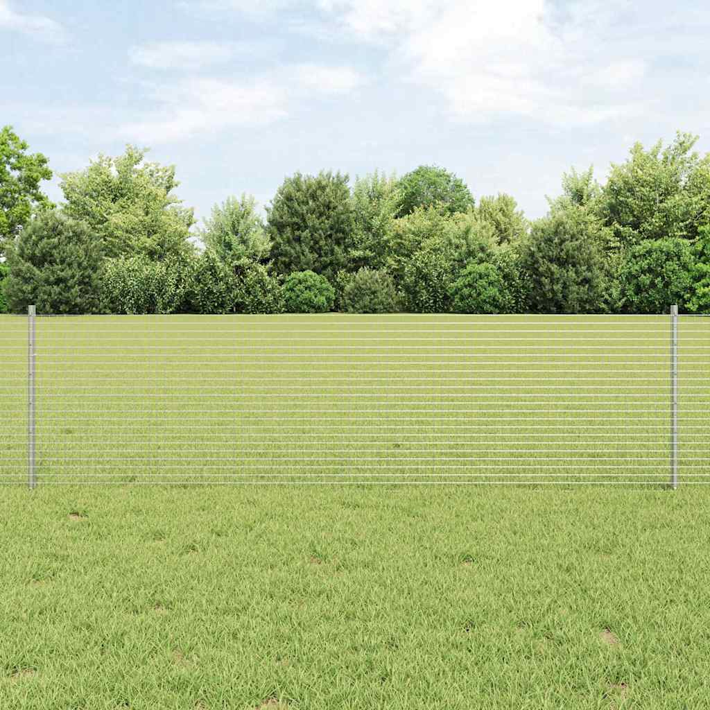 Zavarena žičana ograda s postom 25 x 0,6 m Srebrna Mreža