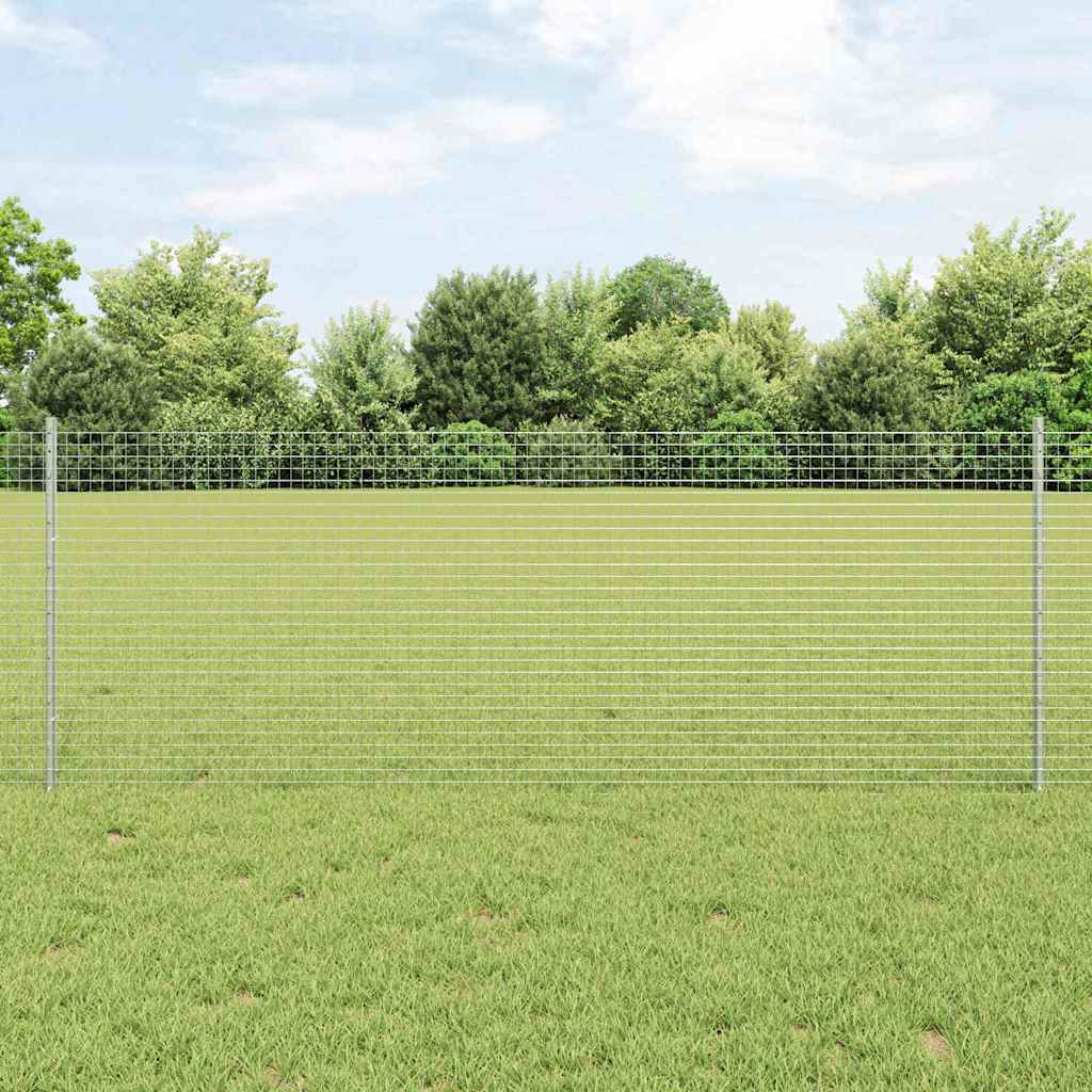 Zavarena žičana ograda s postom 25 x 0,8 m Srebrna Mreža