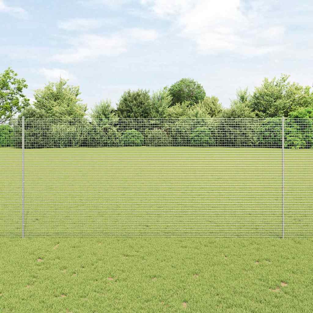 Zavarena žičana ograda s postom 25 x 1,4 m Srebrna Mreža