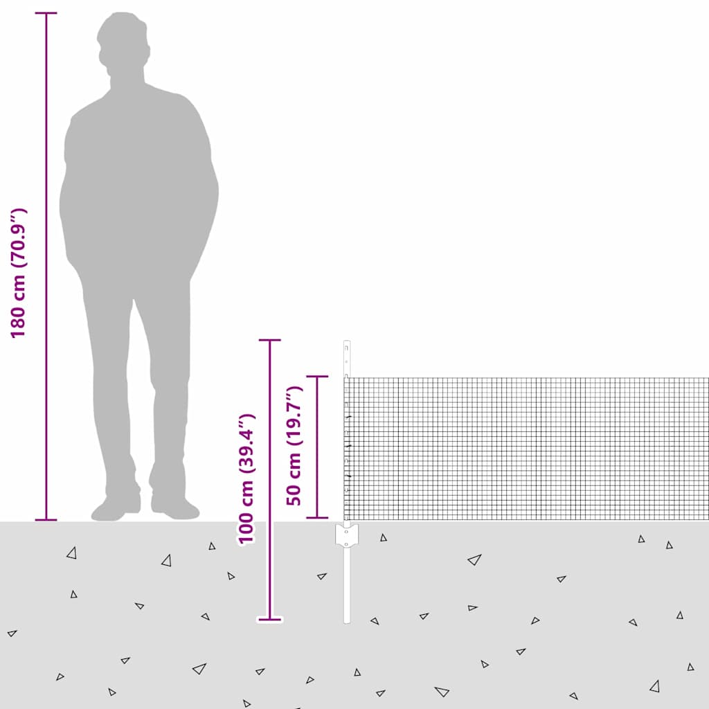 Zavarena žičana ograda s postom 50 x 0,5 m Srebrna Mreža