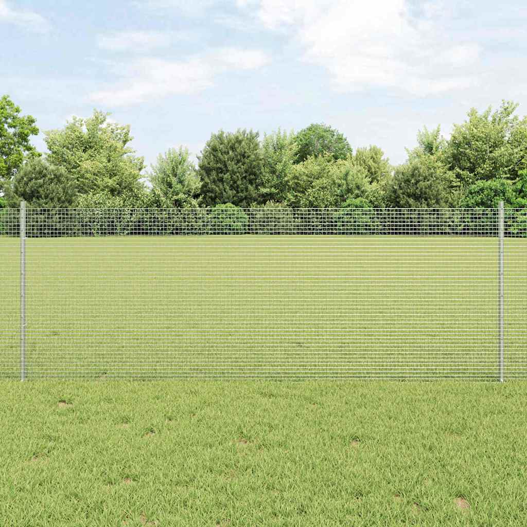 Zavarena žičana ograda s postom 50 x 0,8 m Srebrna Mreža