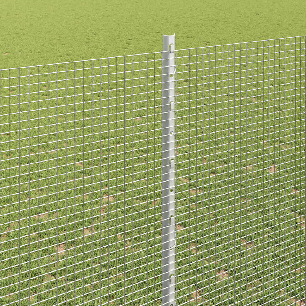 Zavarena žičana ograda s postom 50 x 1,5 m Srebrna Mreža