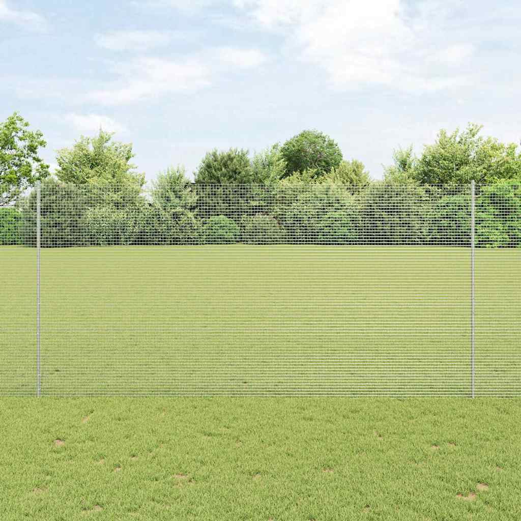 Zavarena žičana ograda s postom 50 x 1,5 m Srebrna Mreža