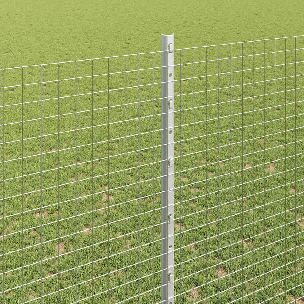 Zavarena žičana ograda s postom 50 x 1,5 m Srebrna Mreža