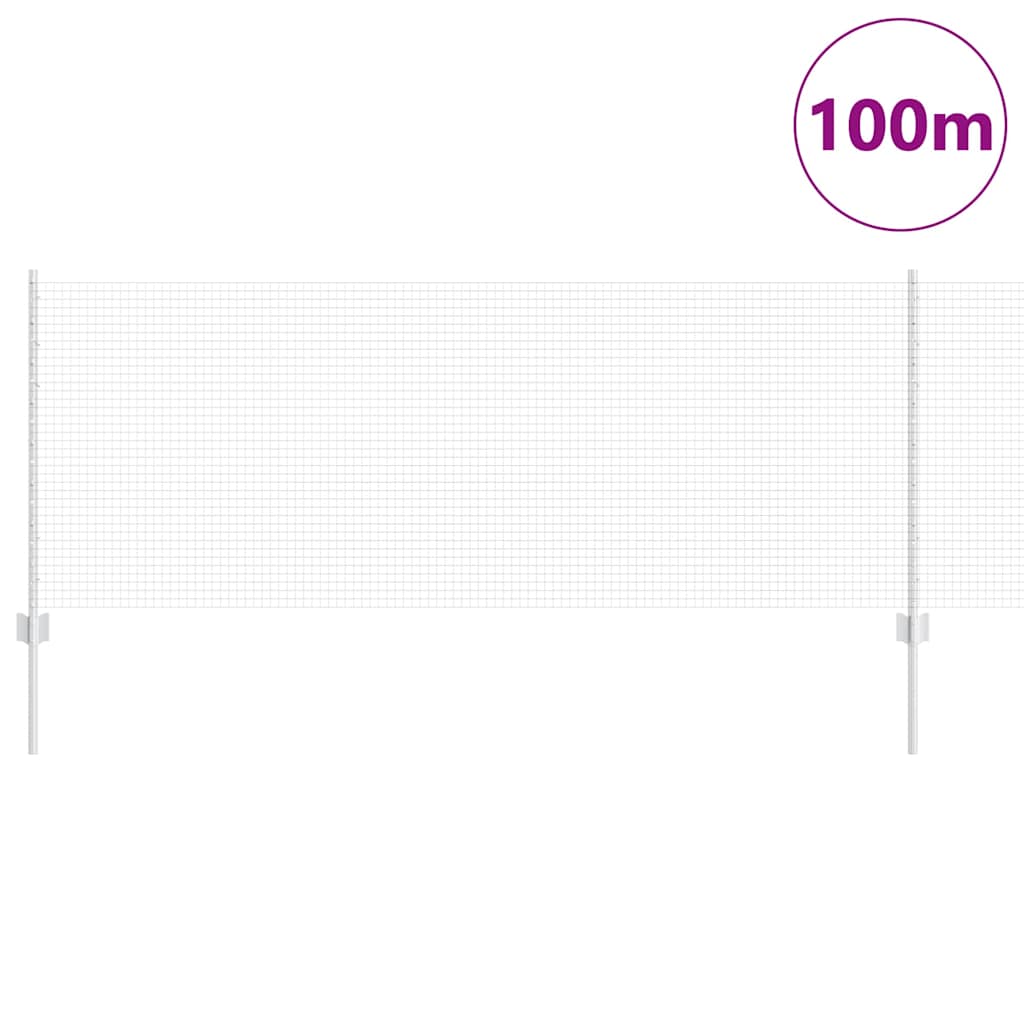 Zavarena žičana ograda s postom 100 x 0,8 m Srebrna Mreža