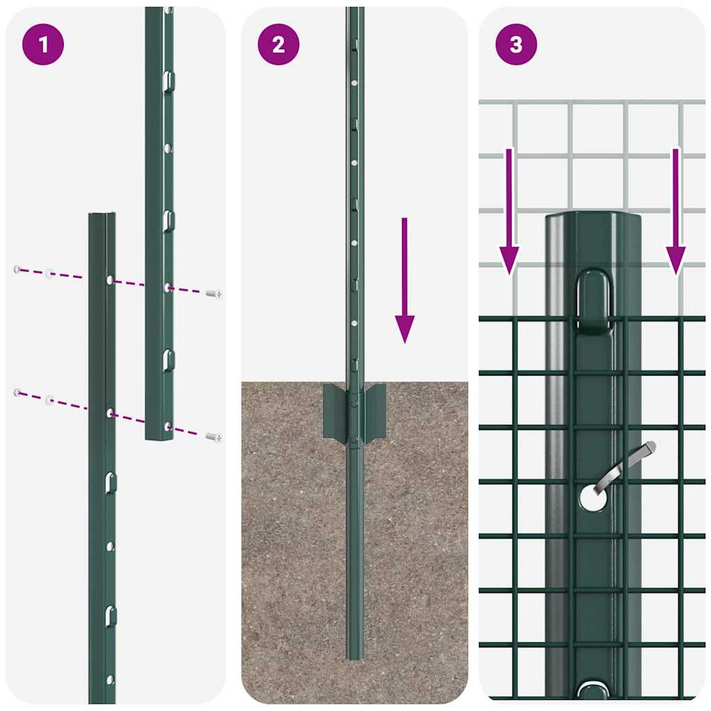 Zavarena žičana ograda s postom 25 x 1,4 m Zelena Mreža
