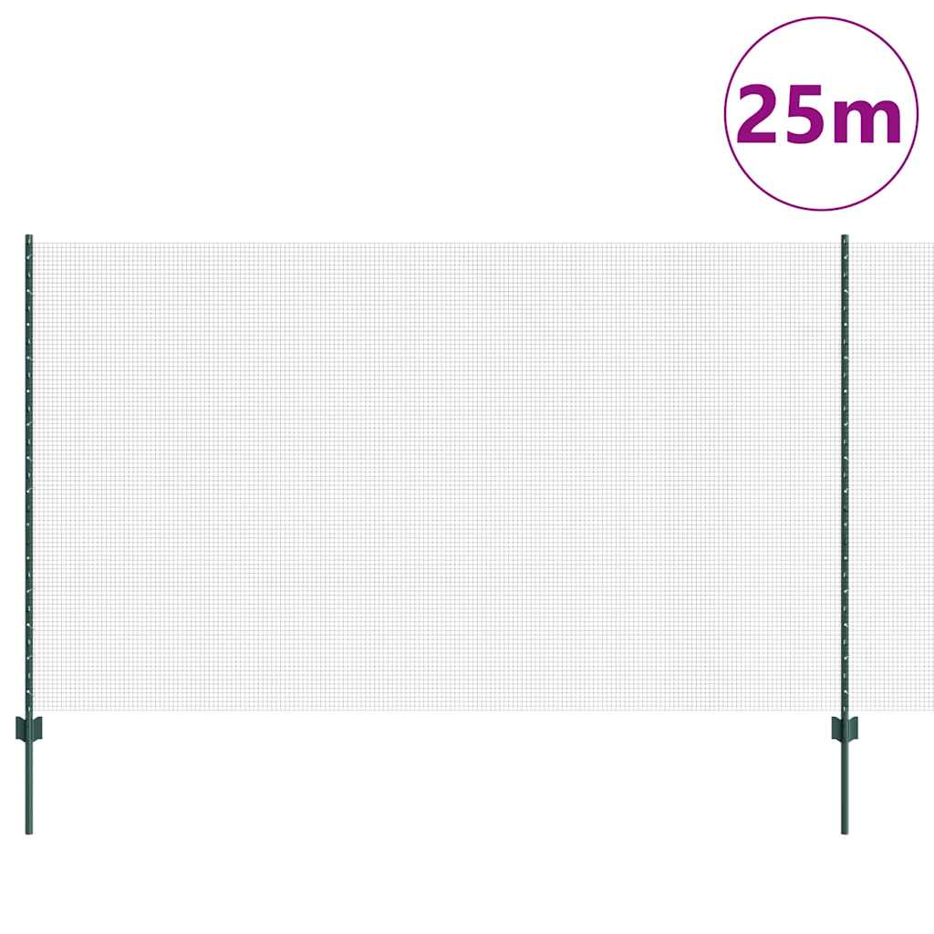 Zavarena žičana ograda s postom 25 x 1,4 m Zelena Mreža