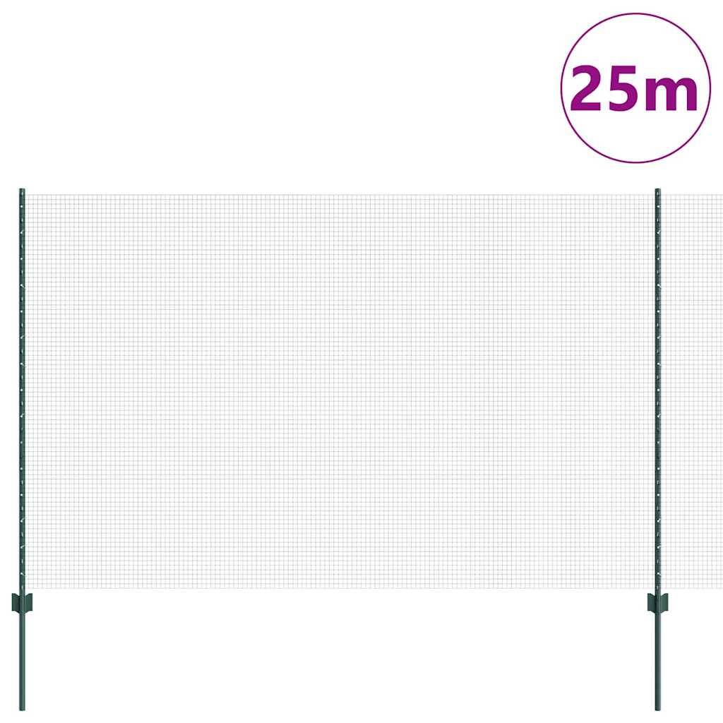Zavarena žičana ograda s postom 25 x 1,5 m Zelena Mreža