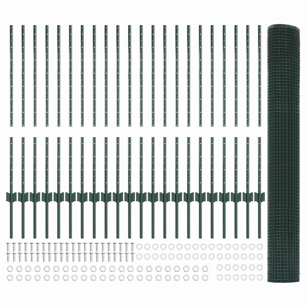 Zavarena žičana ograda s postom 50 x 1 m Čelik premazan PVC-om