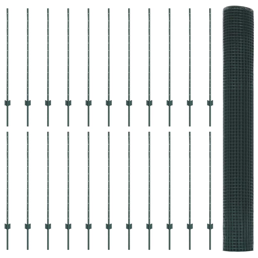 Zavarena žičana ograda s postom 50 x 1,2 m Zelena Mreža