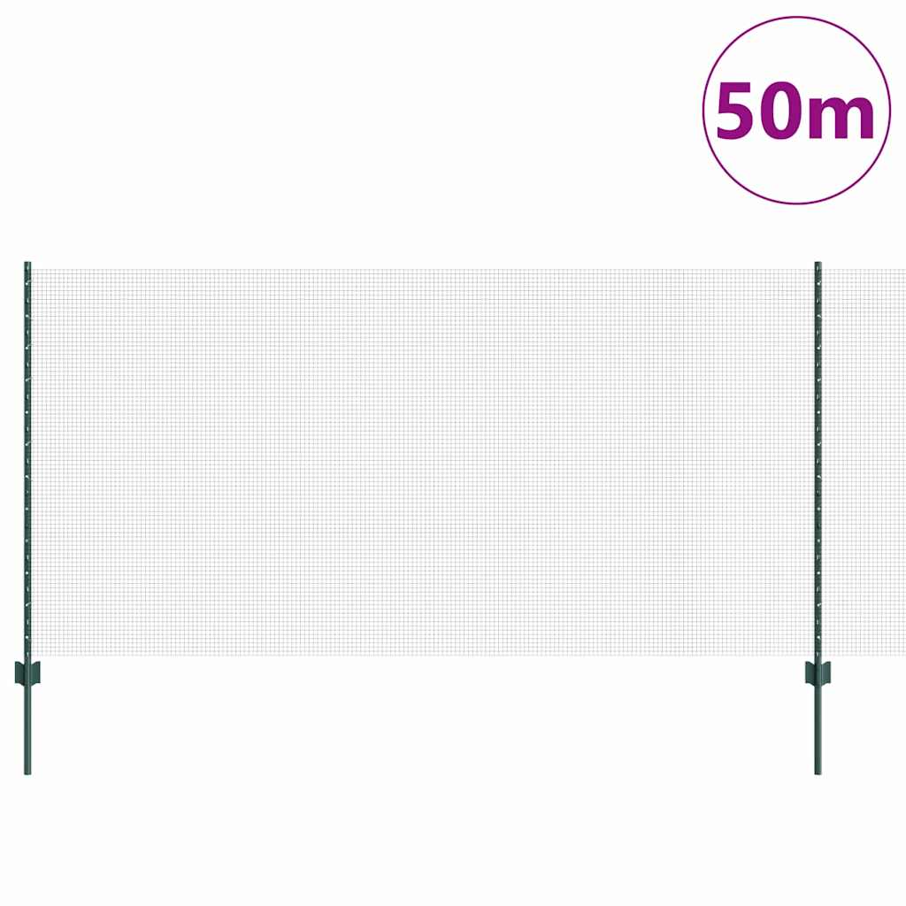 Zavarena žičana ograda s postom 50 x 1,2 m Zelena Mreža