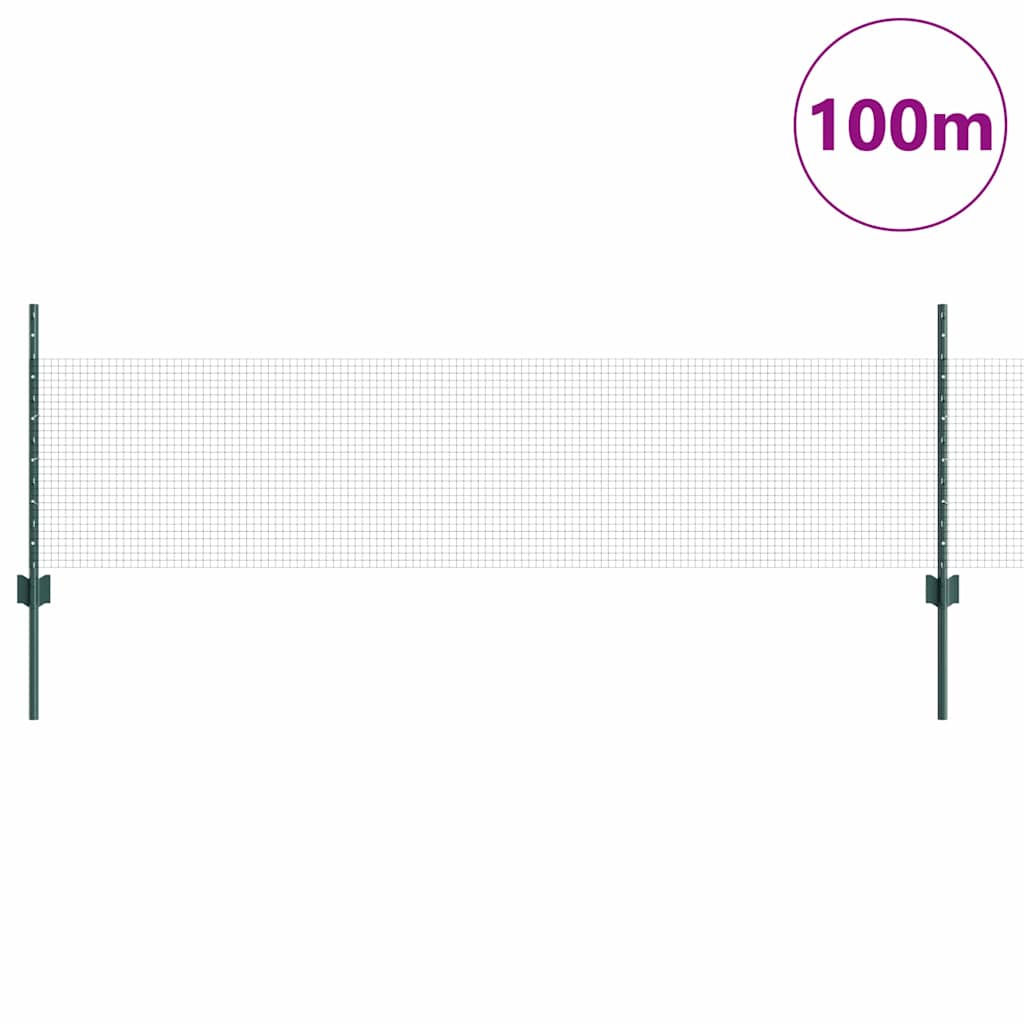Zavarena žičana ograda s postom 100 x 0,5 m Zelena Mreža