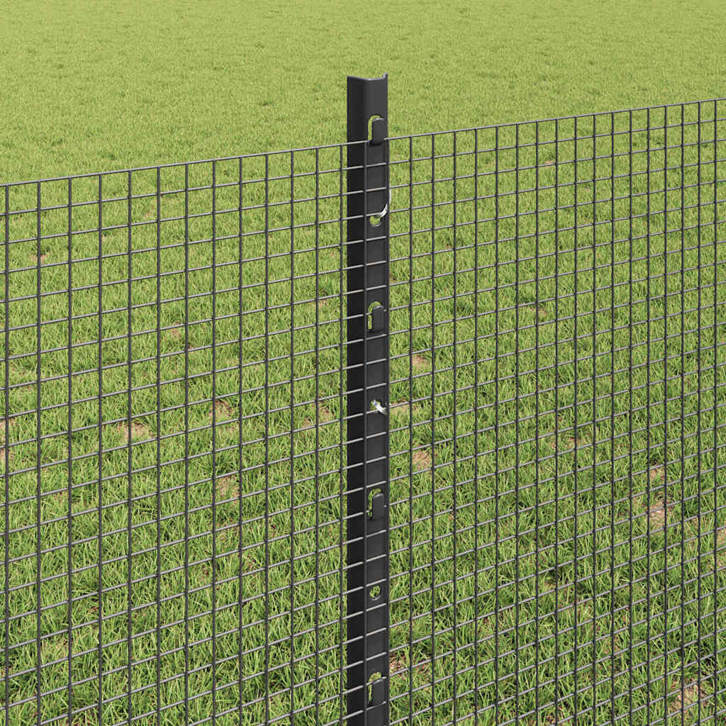 Zavarena žičana ograda s postom 10 x 0,8 m Siva Mreža