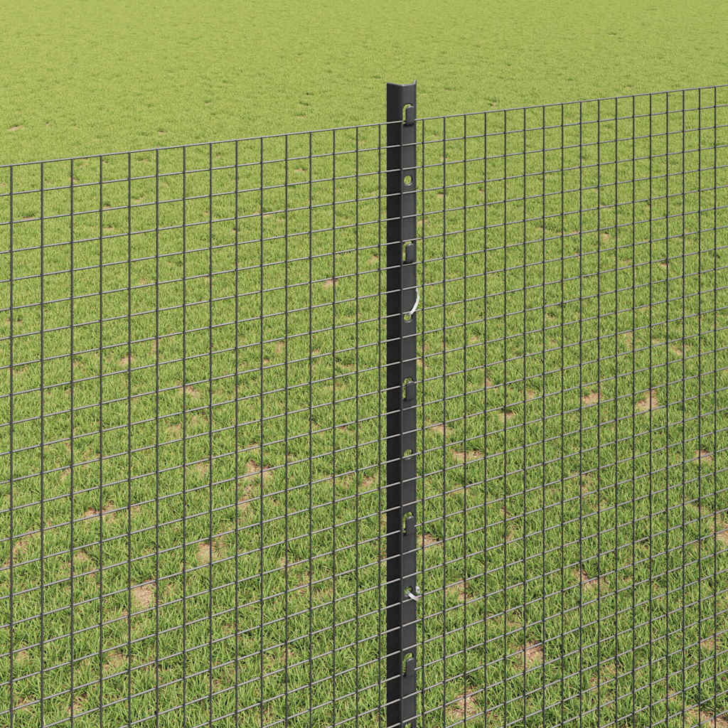 Zavarena žičana ograda s postom 10 x 1,5 m Siva Mreža
