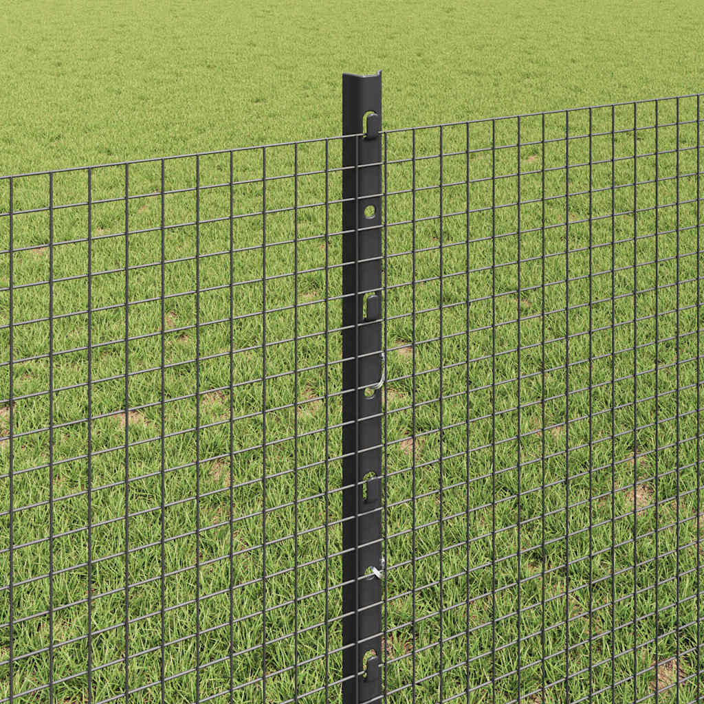 Zavarena žičana ograda s postom 25 x 0,8 m Siva Mreža